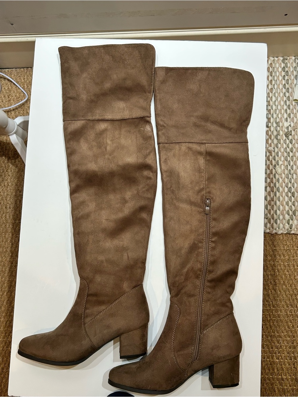 J.Adams Over-the-Knee Tan Vegan Suede  Boots Size 9 NWT